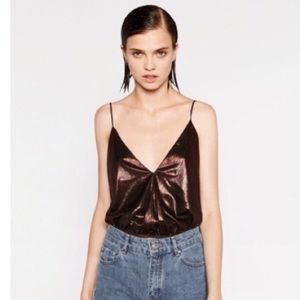 zara metallic bodysuit